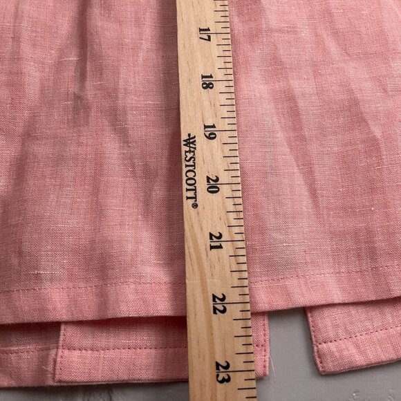 J. Jill Blouse Women Small Pink Embroidery Floral Shacket Linen Cottage Core - Picture 9 of 10